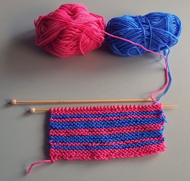 Knitting at home while spending weekend holidays